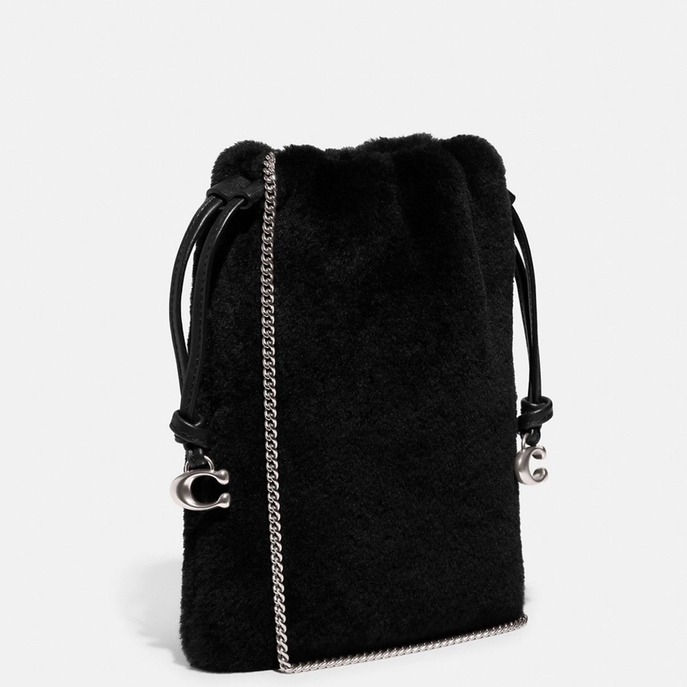 NWT Coach Bag Drawstring Pouch in Shearling